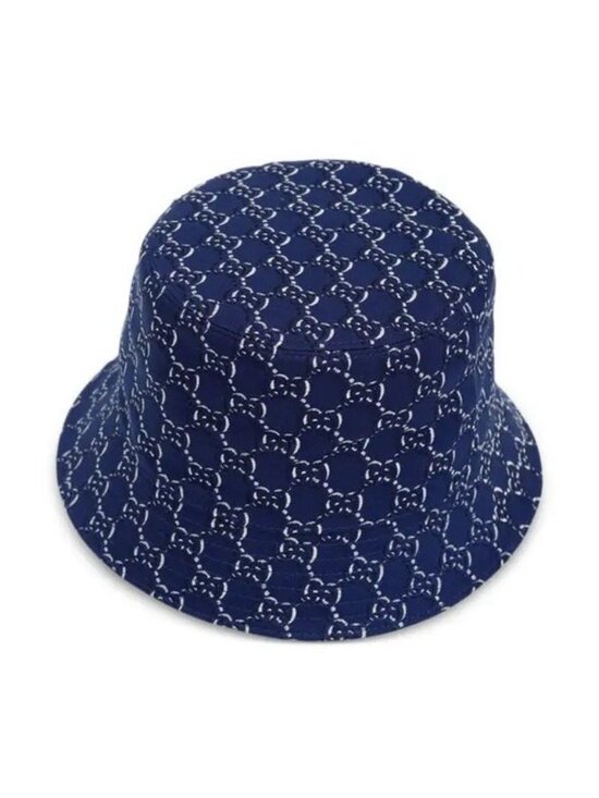 NWT Authentic Gucci GG Monogram Canvas Jacquard Bucket Hat Blue Sz S main image 8